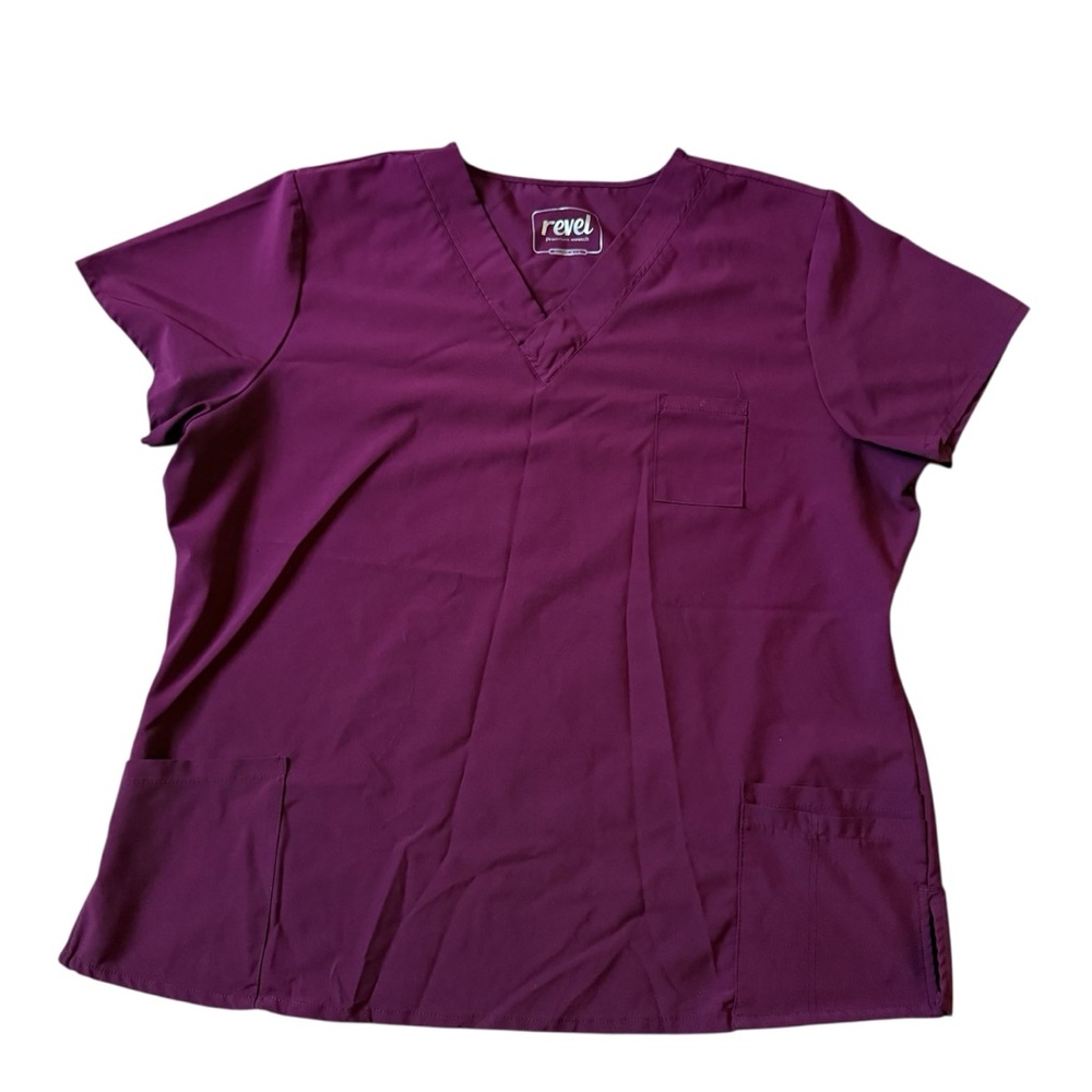 Revel Women's Purple V-Neck Scrub Size 2X Top Nurse Scrubs Career‎